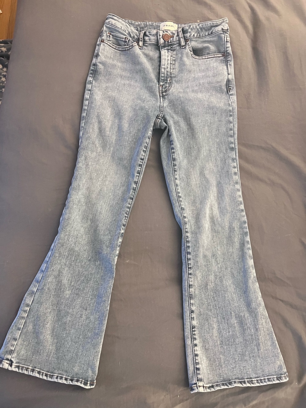 Frame Denim Light Blue Flare Jeans